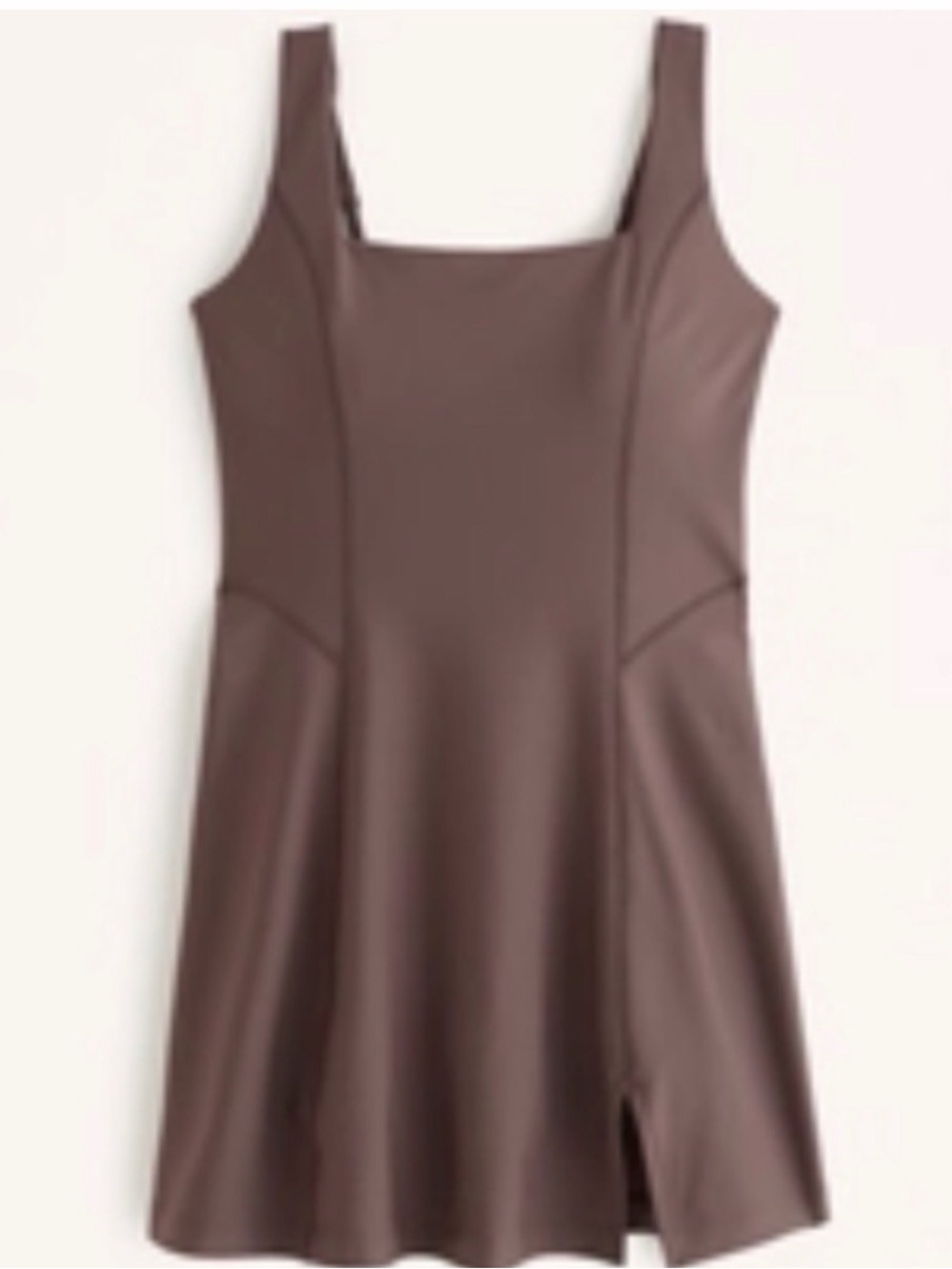 Abercrombie & Fitch Brown Square Neck A-Line YPB SculptLUX Athletic Active Dress